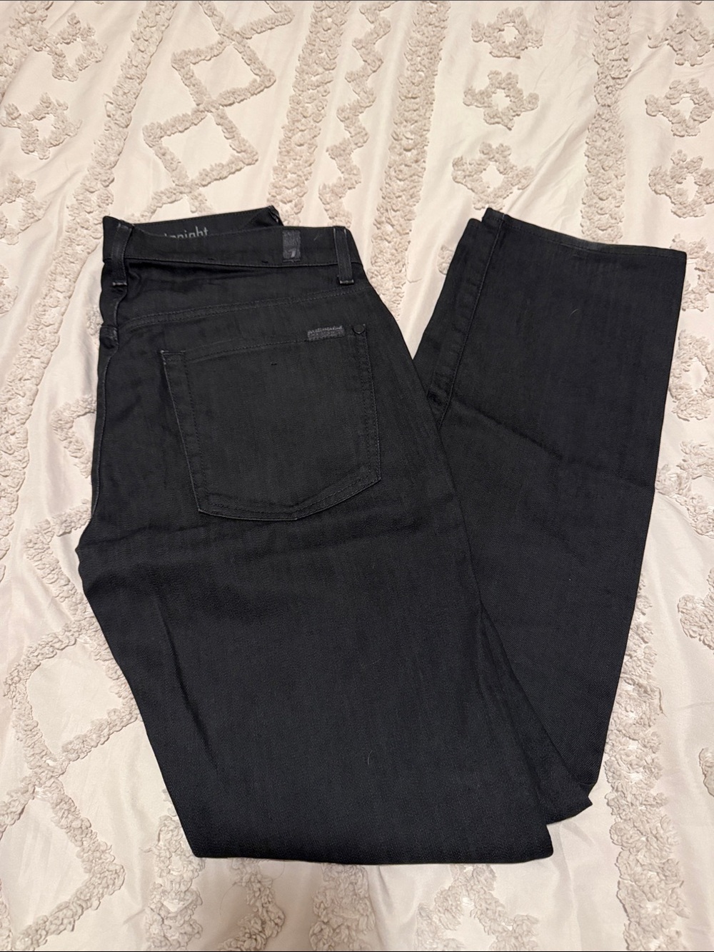 7 For All Mankind Black Straight-Leg Jeans